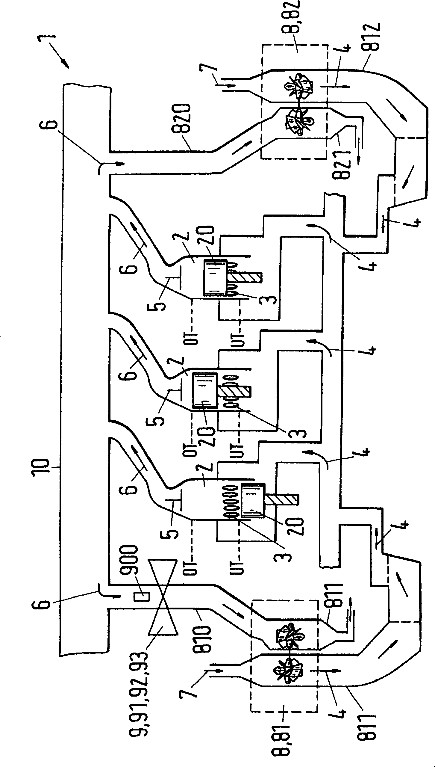 A method for the operation of a longitudinally scavenged two-stroke large diesel engine and a longitudinally scavenged two stroke large diesel engine