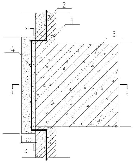 Construction method of horizontal construction joint stagnant water steel plate not penetrating stirrups at buttress column