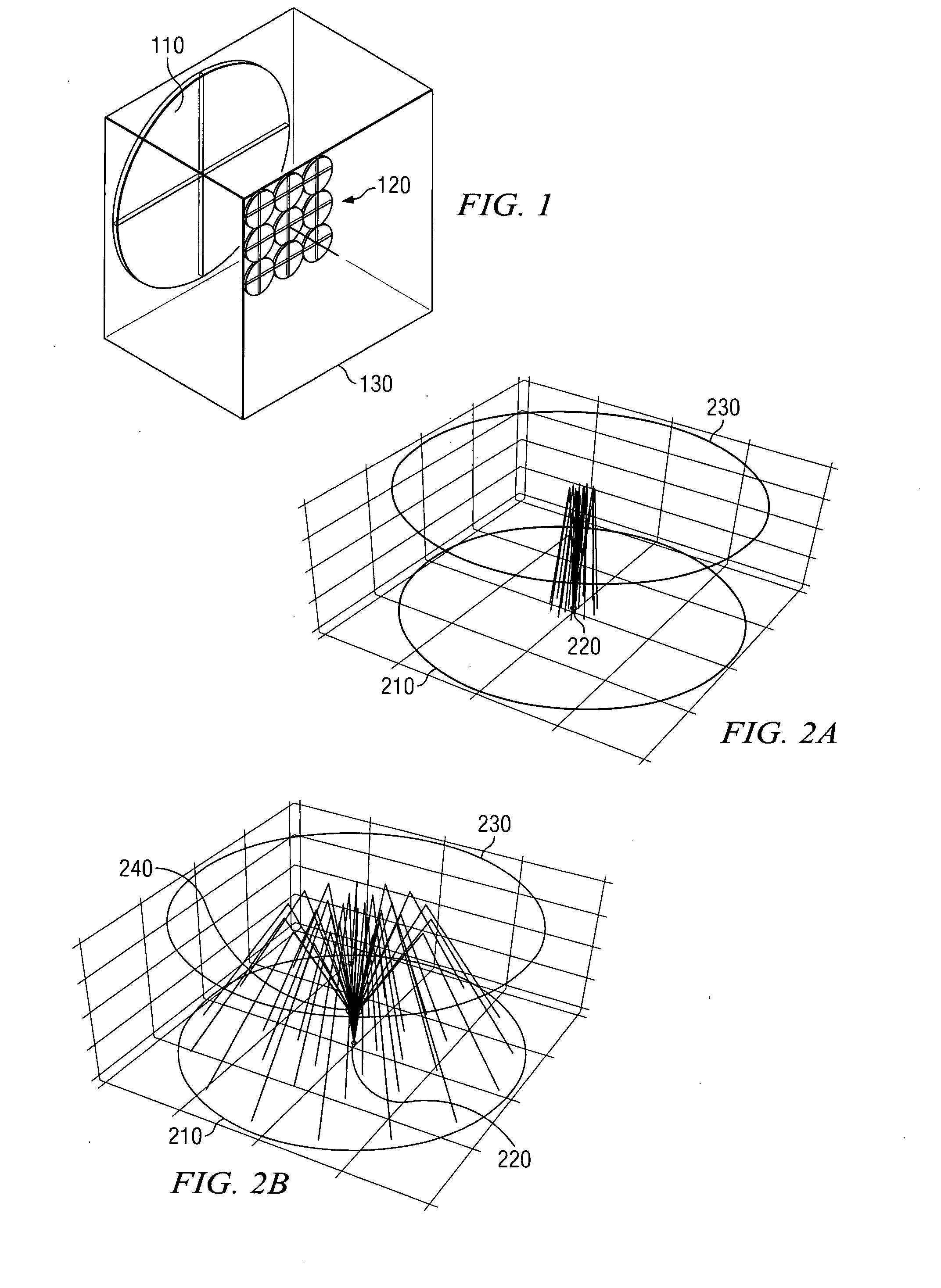 Distribution optical elements and compound collecting lenses for broadcast optical interconnect
