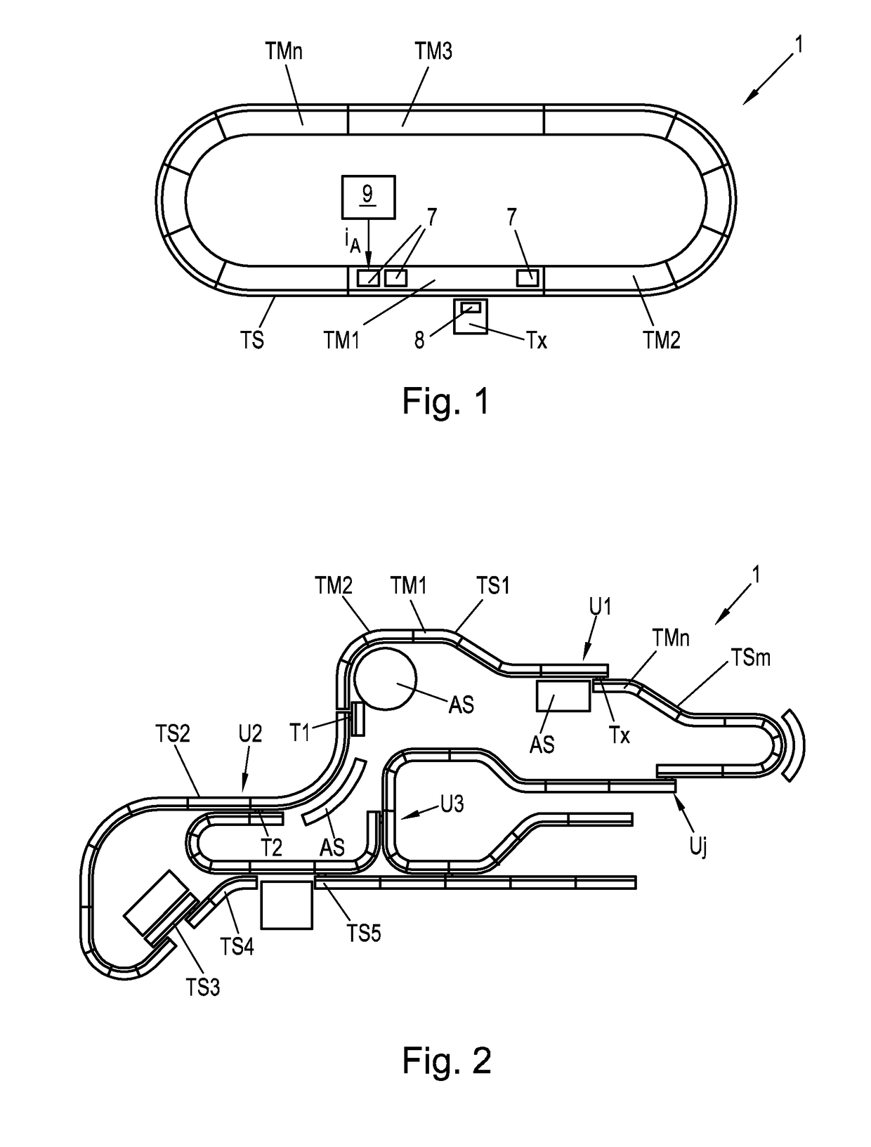 Modular system of a plurality of transport line components of a long stator linear motor