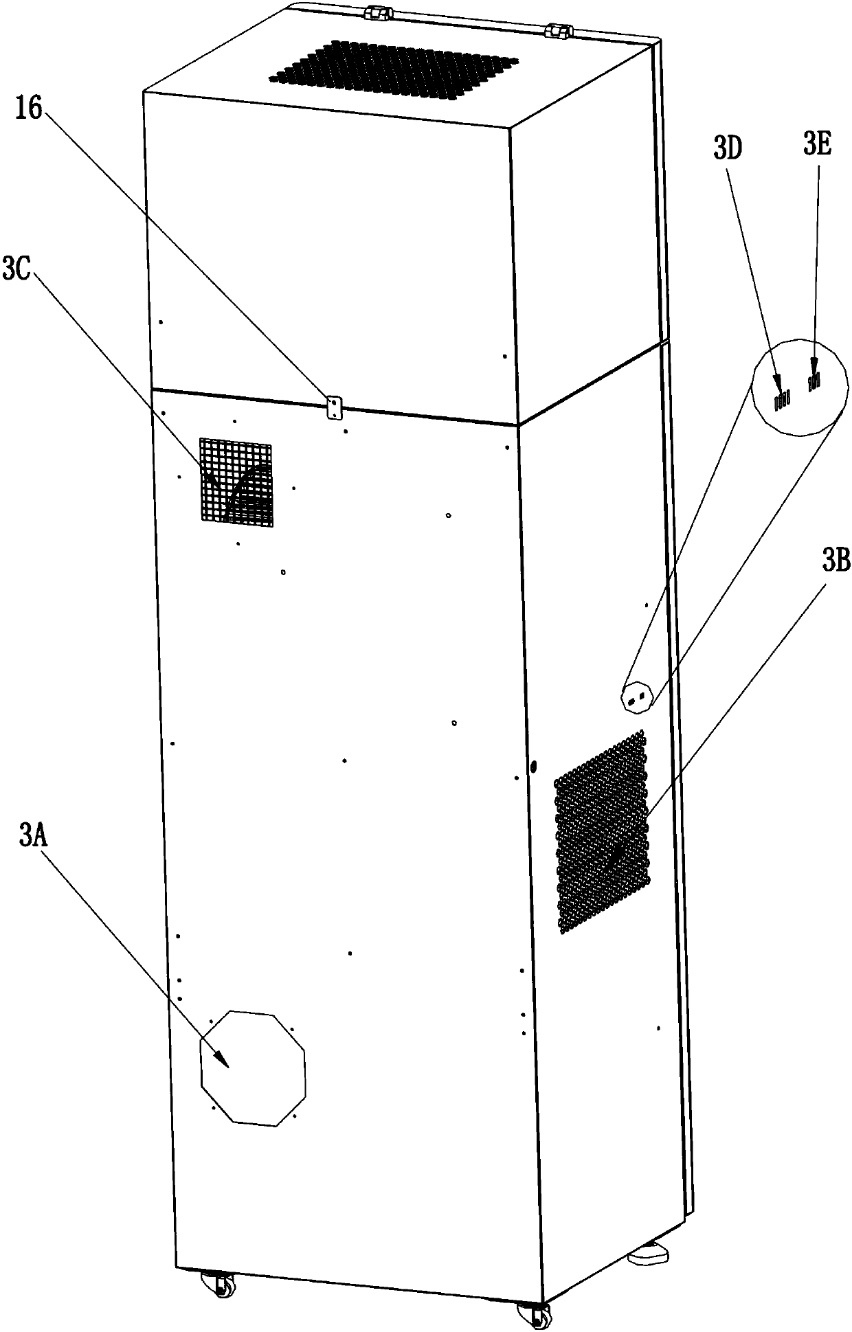 Cabinet type fresh air ventilator