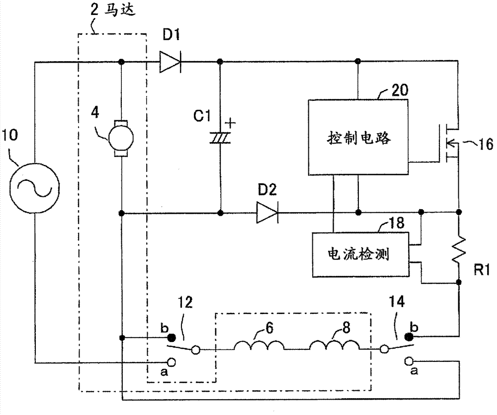 Drive device for single-phase series commutator motor