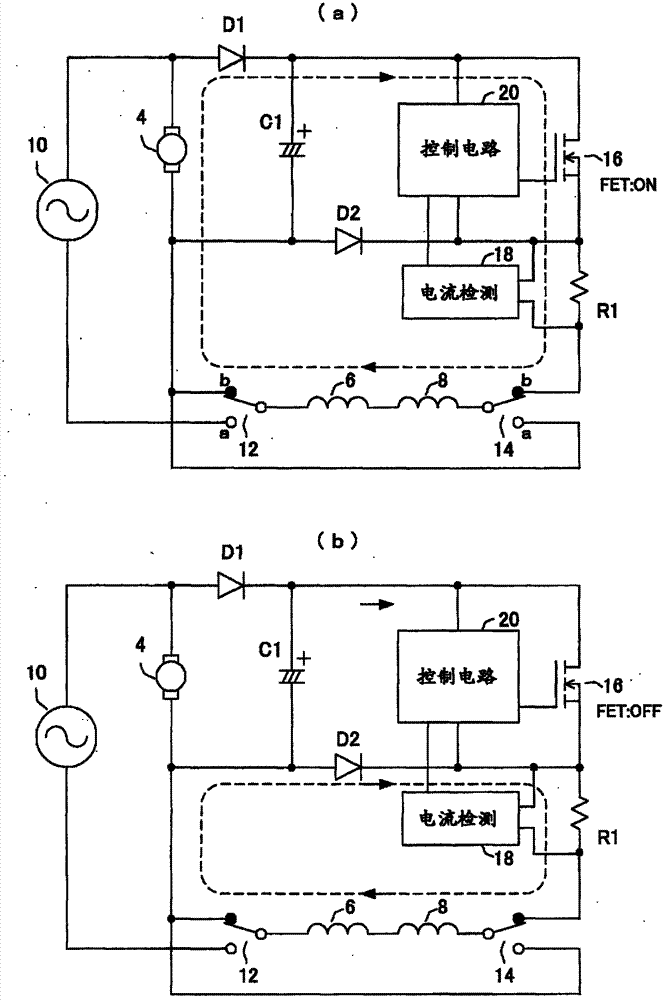 Drive device for single-phase series commutator motor