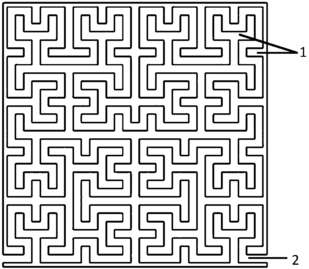 Fractal-structure acoustic metamaterial device used for noise reduction of transformer