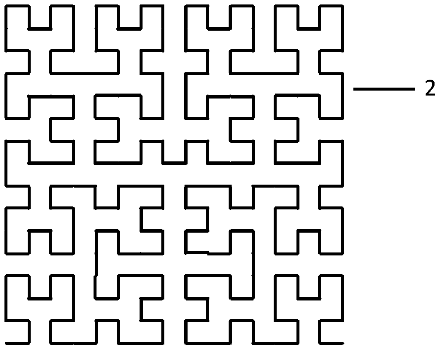 Fractal-structure acoustic metamaterial device used for noise reduction of transformer