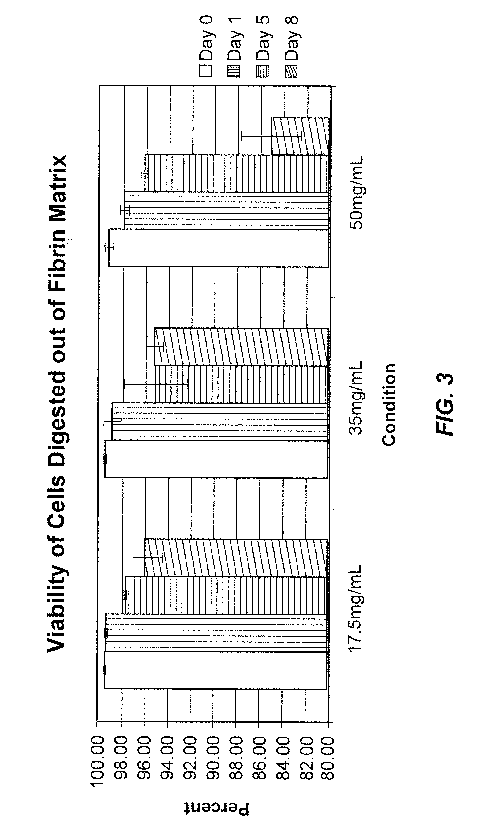 Using of scaffold comprising fibrin for delivery of stem cells