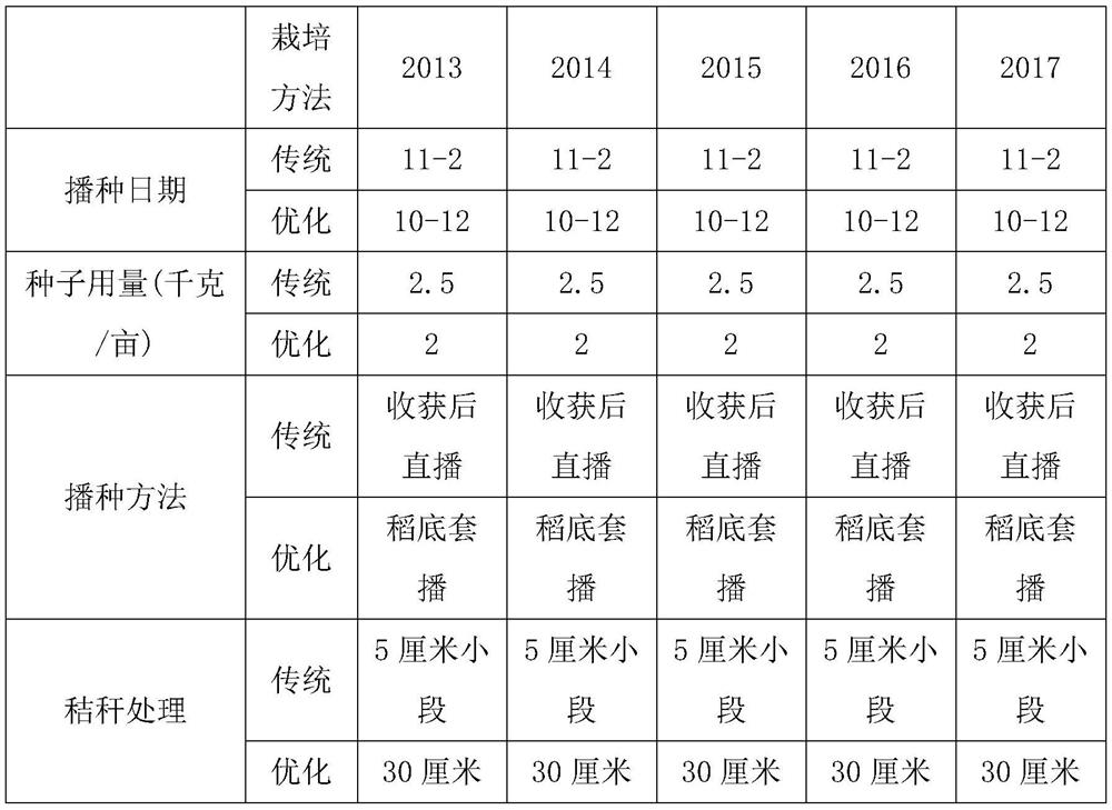 A cultivation method for reducing the risk of green manure production in rice fields in winter