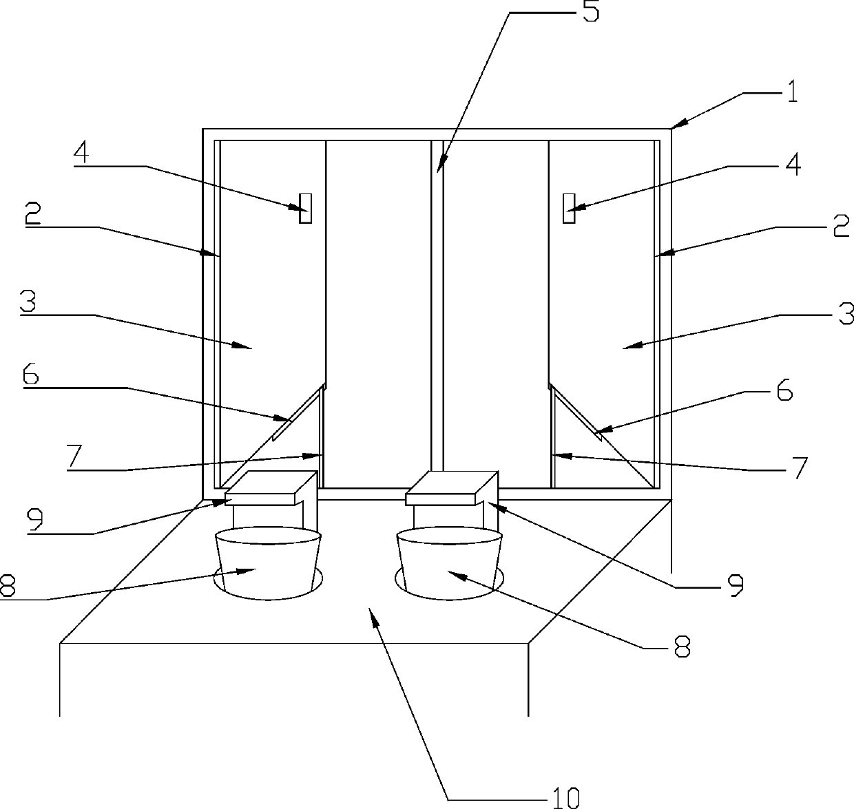 A window structure that allows the flower pot to receive light evenly