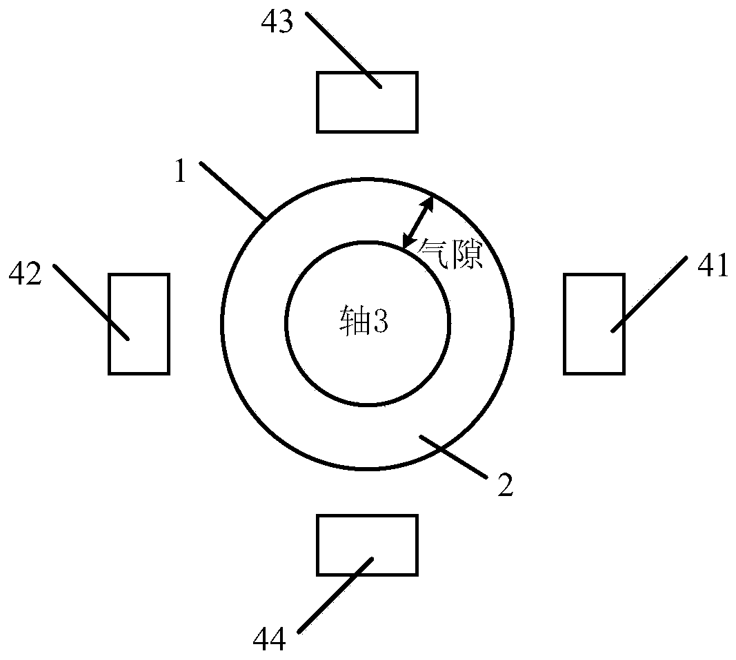 Displacement detection device, magnetic suspension bearing and displacement detection method thereof