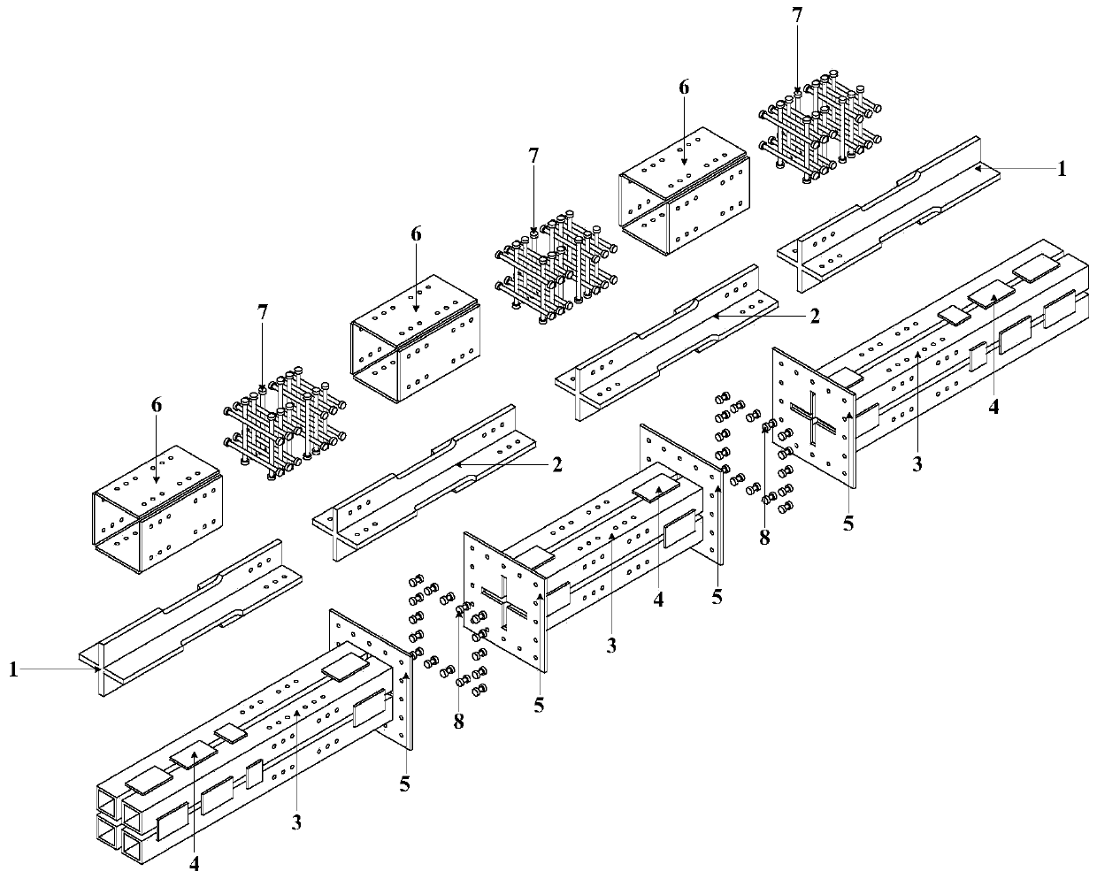 A four-steel steel-constrained segmental buckling-resistant brace with replaceable cross-shaped inner core