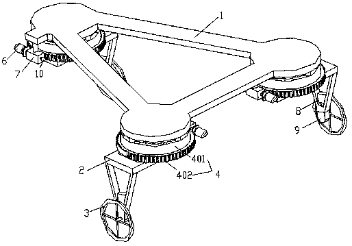 Walking device of slewing bearing