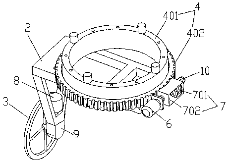 Walking device of slewing bearing