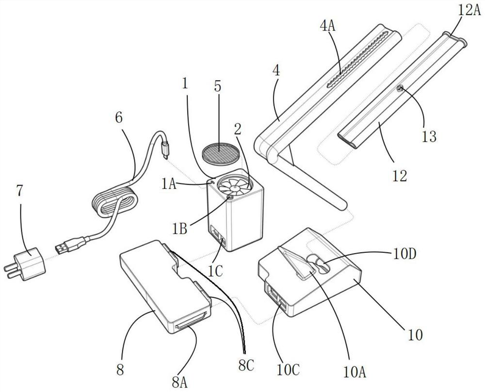 Combined blowing type efficient shoe airing rack