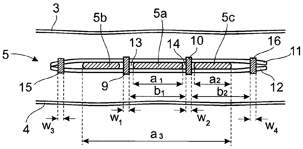 Absorbent article with reduced sagging