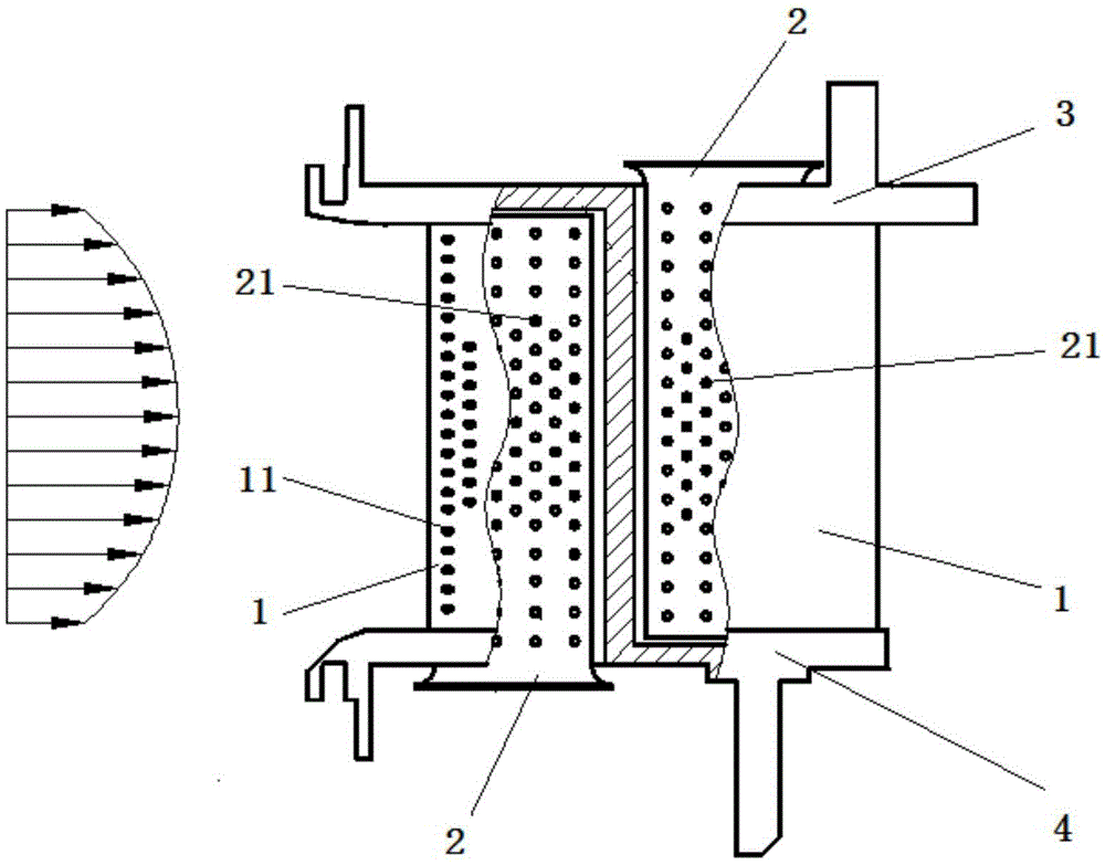 Turbine blade with uneven cooling intensity in radial direction