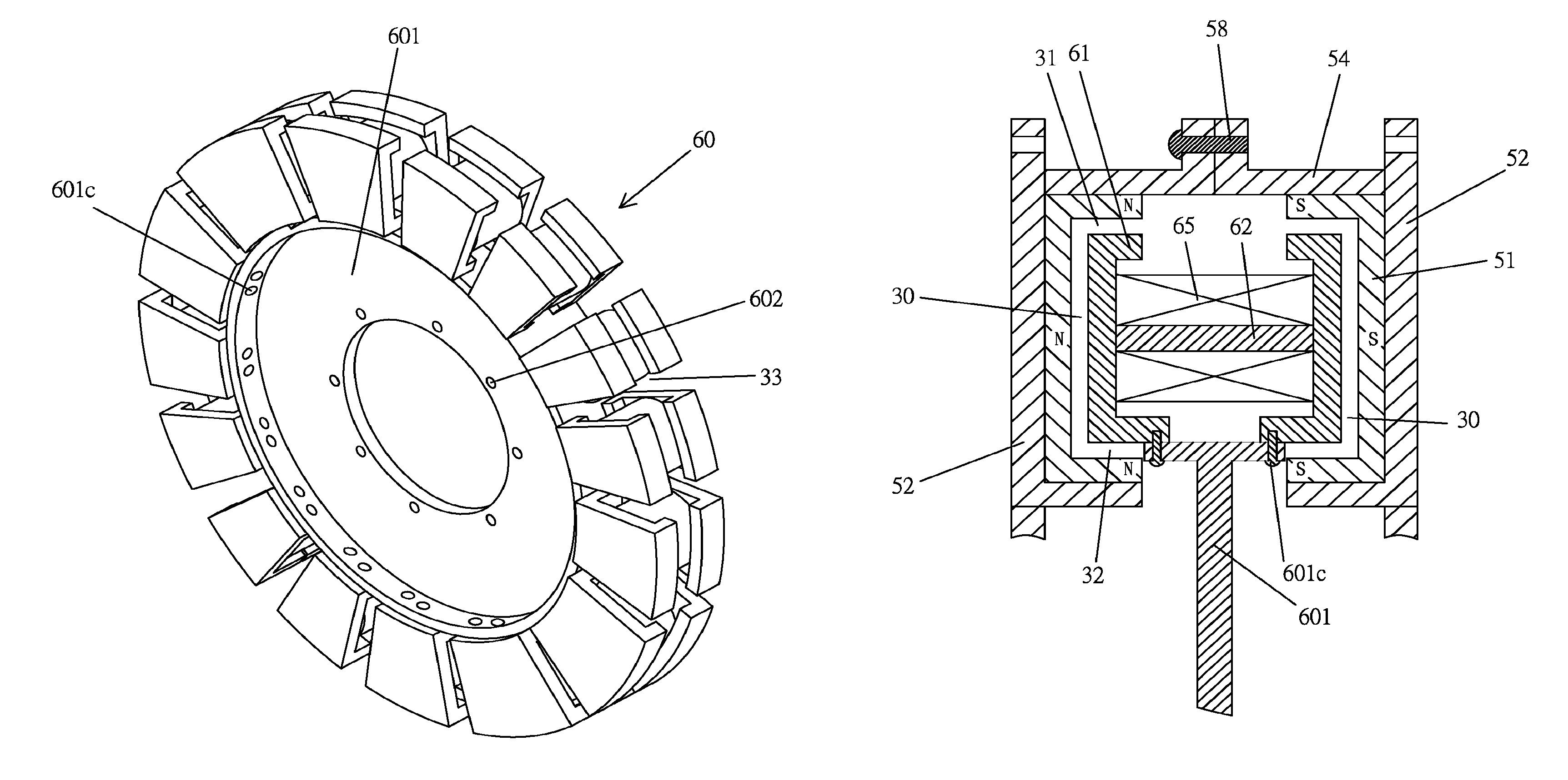 Magnetic force rotation device