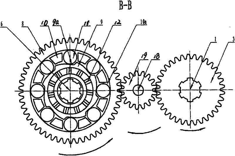 Positive-operation inversion-transcending gear-changing mechanism