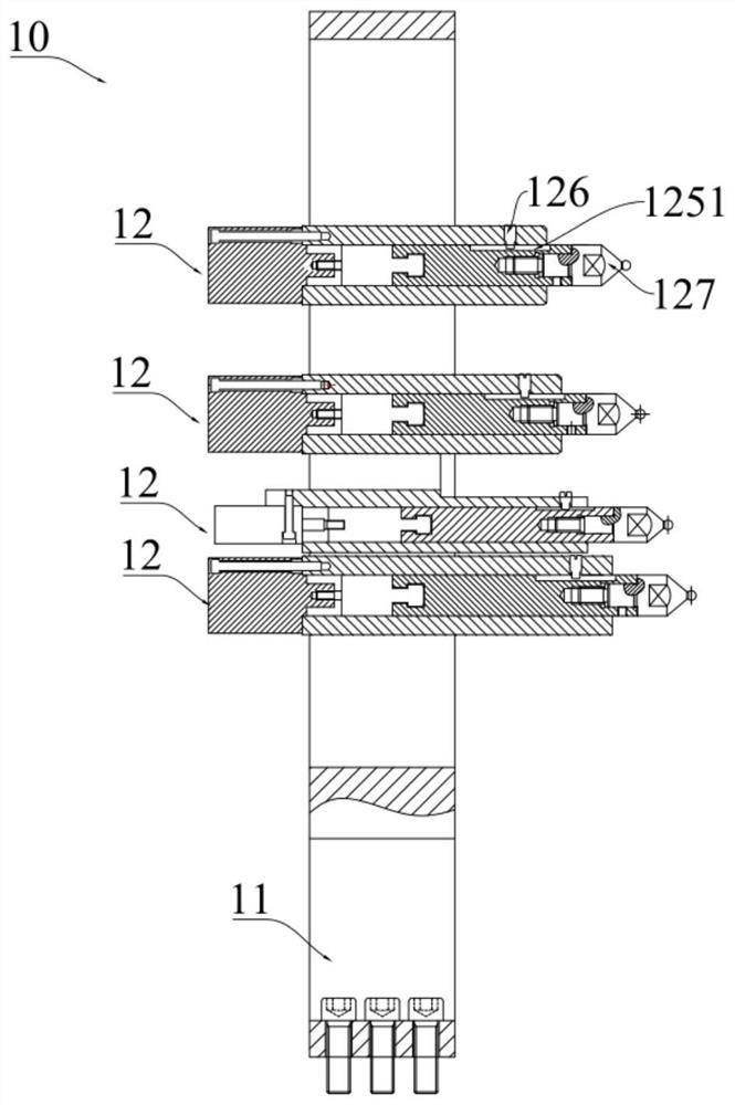 AMT gearbox middle shaft helical tooth aligning mechanism, press fitting device and press fitting method