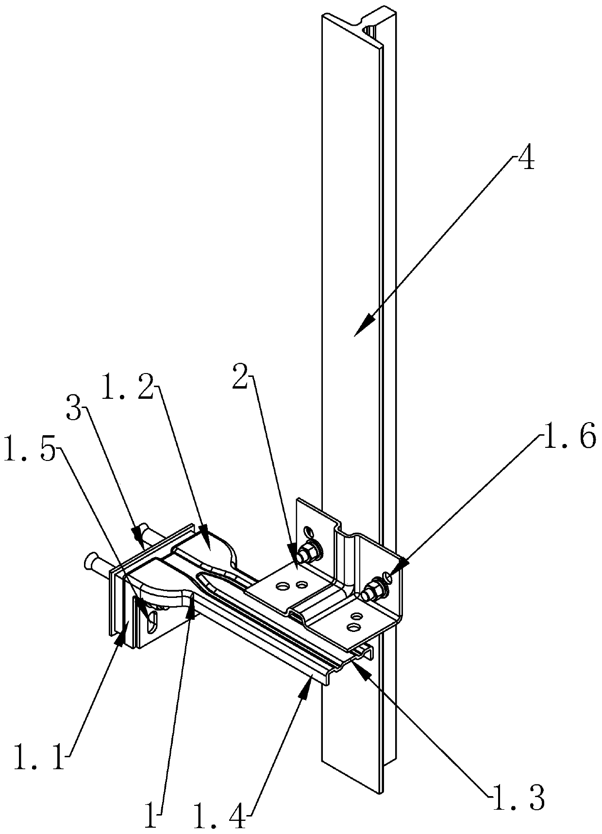 Elevator guide rail damping connecting device