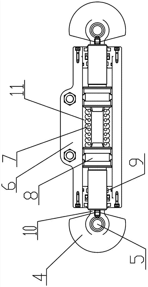 Self-stabilizing and adjusting device of propulsion oil cylinder of shield machine