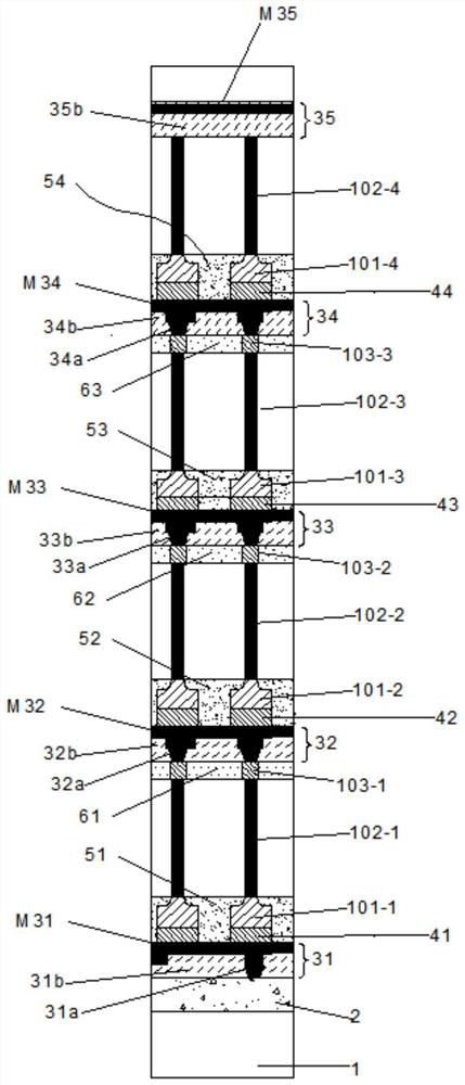 Multi-chip three-dimensional stacked structure with electromagnetic shielding function and preparation method thereof