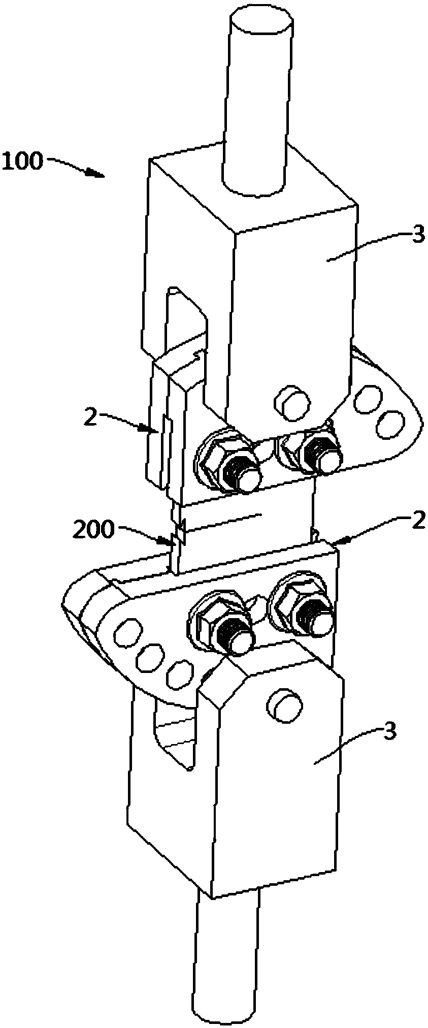Test device and test method for I-II composite crack fatigue propagation rate
