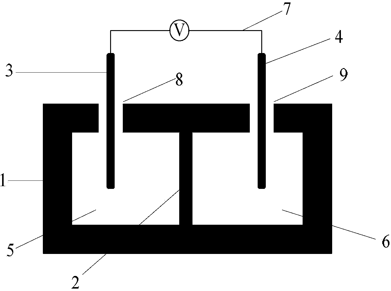 Nanofluidic diode device based on branched alumina nano channel film