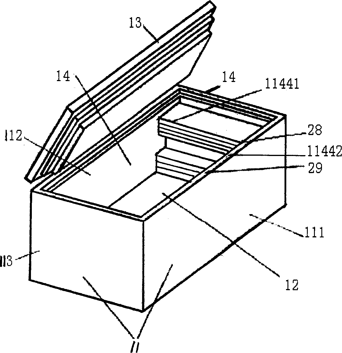 Side air blowing method for air-cooling type refrigerator and air-cooling type refrigerator employing the method