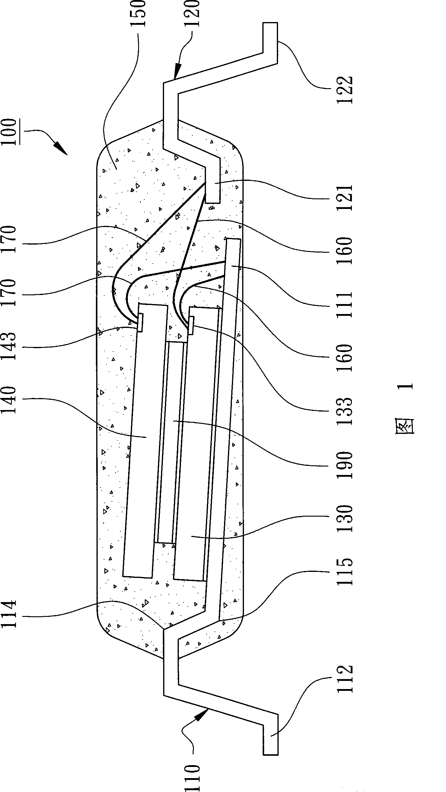 Multichip package structure capable of arranging chips on pins
