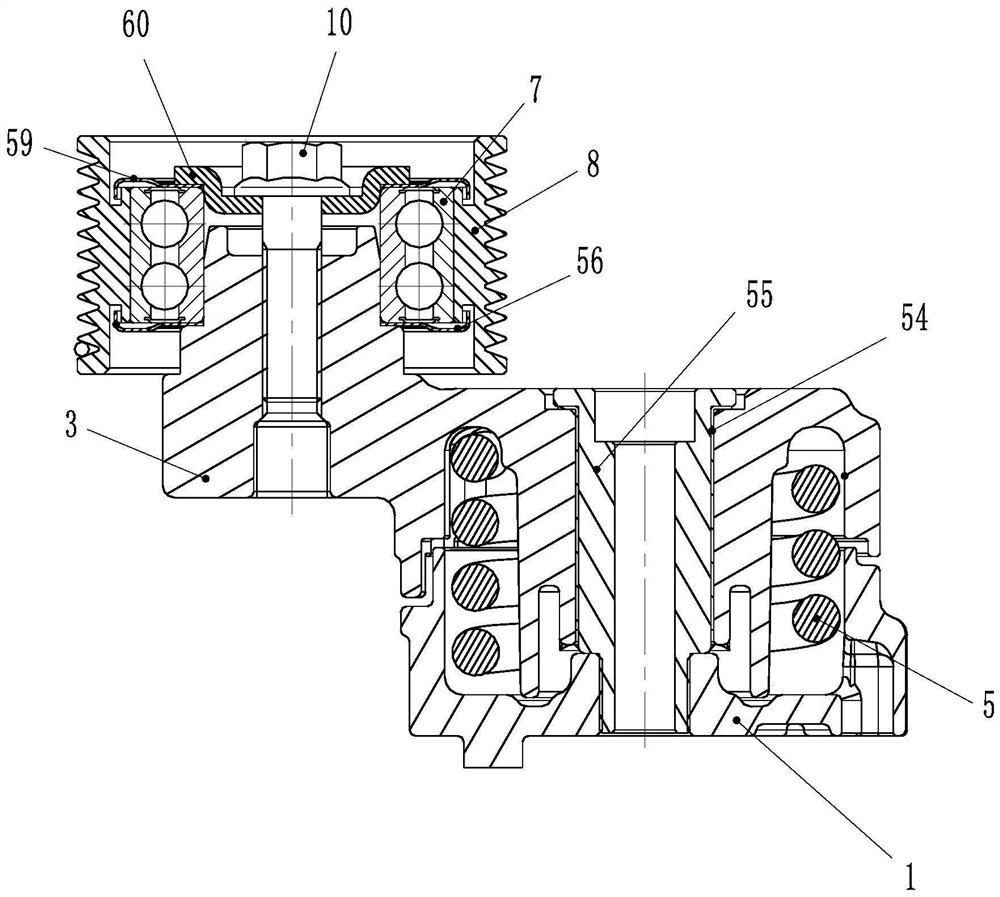 Belt tensioning wheel mechanism of automobile engine