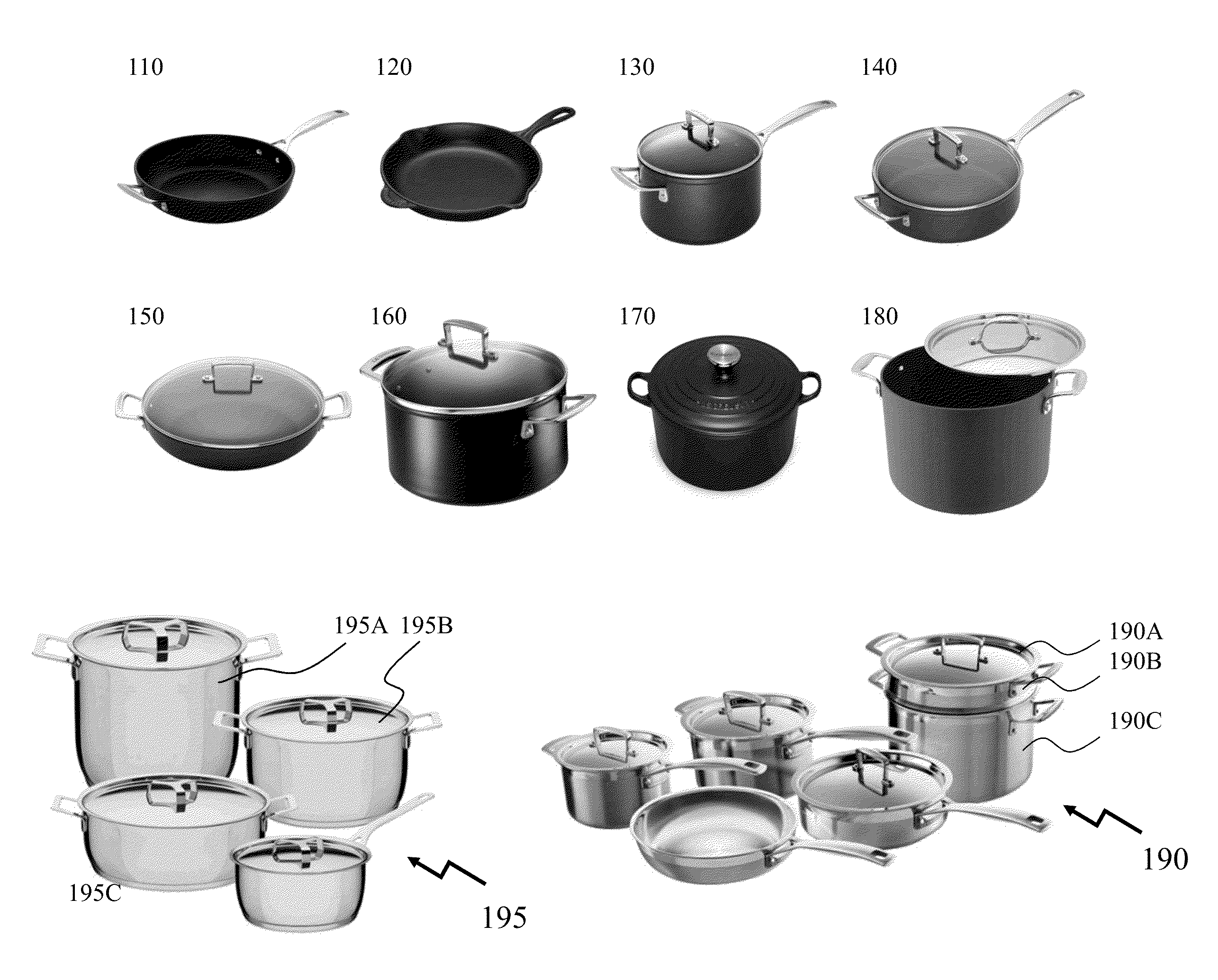 Methods and systems to sectional cooking and storage solutions
