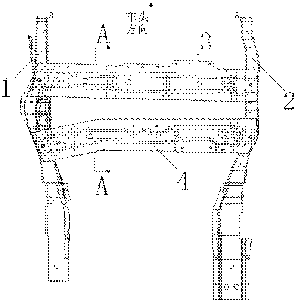 Front cabin element fixing structure for electric vehicle