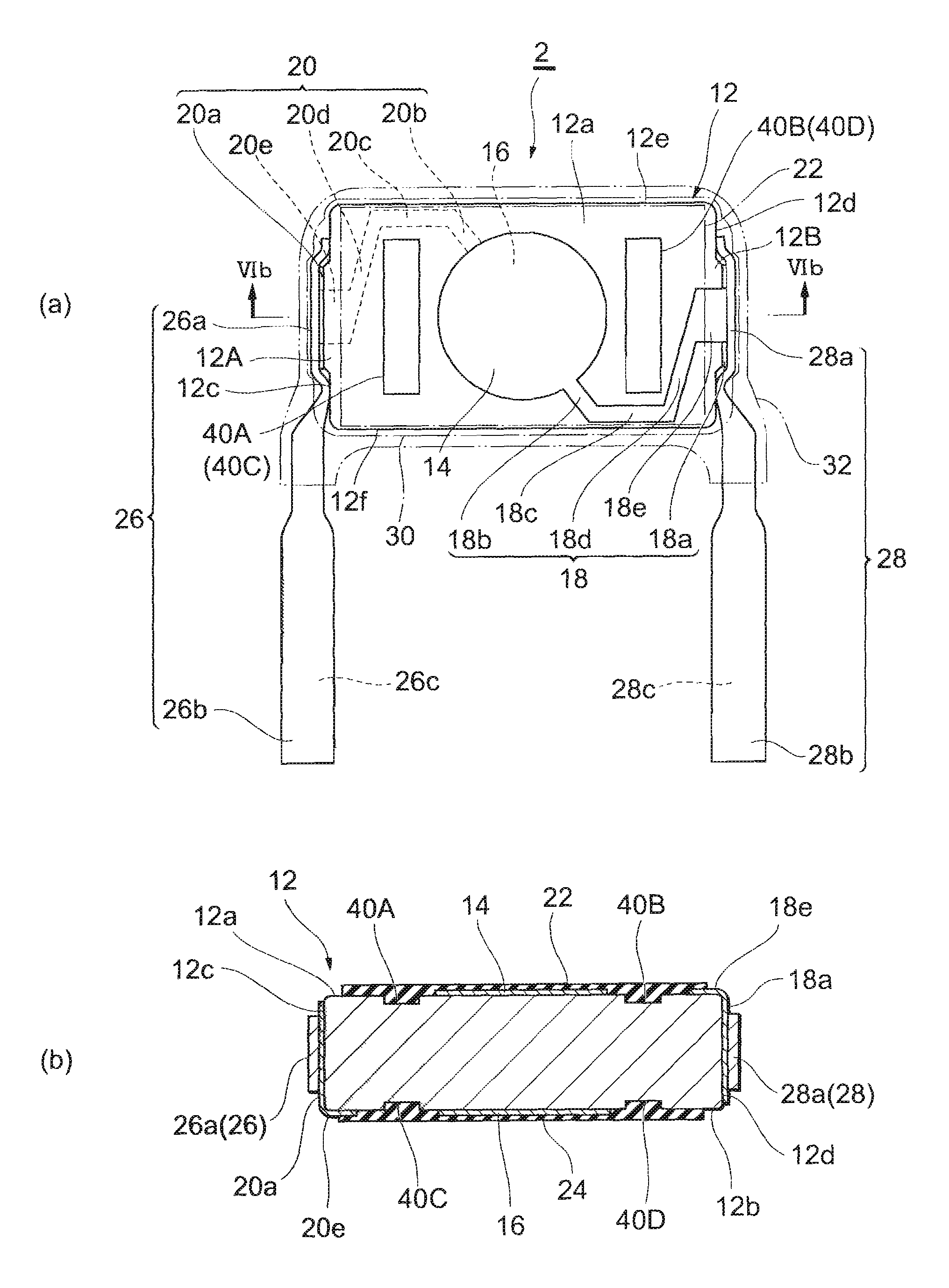 Electronic component, mounted structure, and inverter device therewith