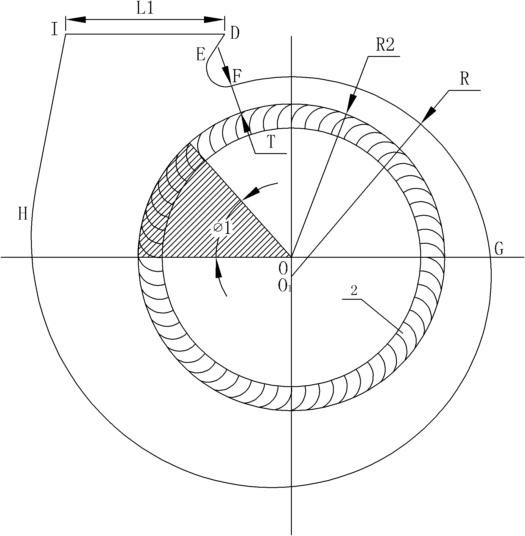 Centrifugal fan for oil and smoke exhaust machine and method for manufacturing volute profile line thereof