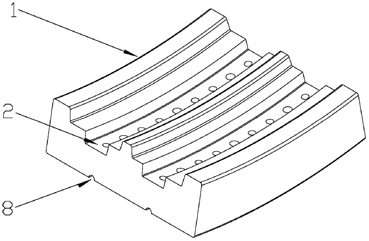 Rib mosaic type non-porous tire mold and pattern block