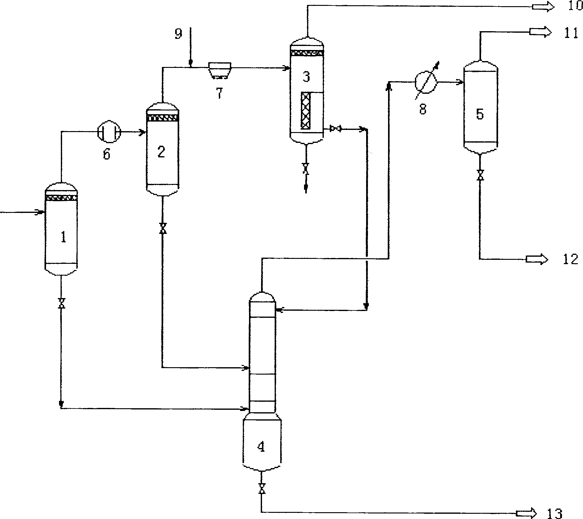 Flow for separating outflow from hydrogenation reaction
