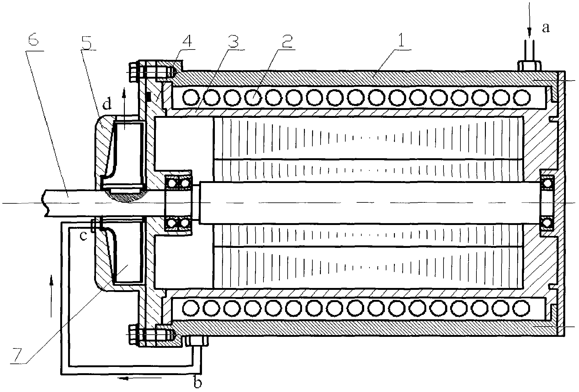 A method and device for cooling a subsea motor