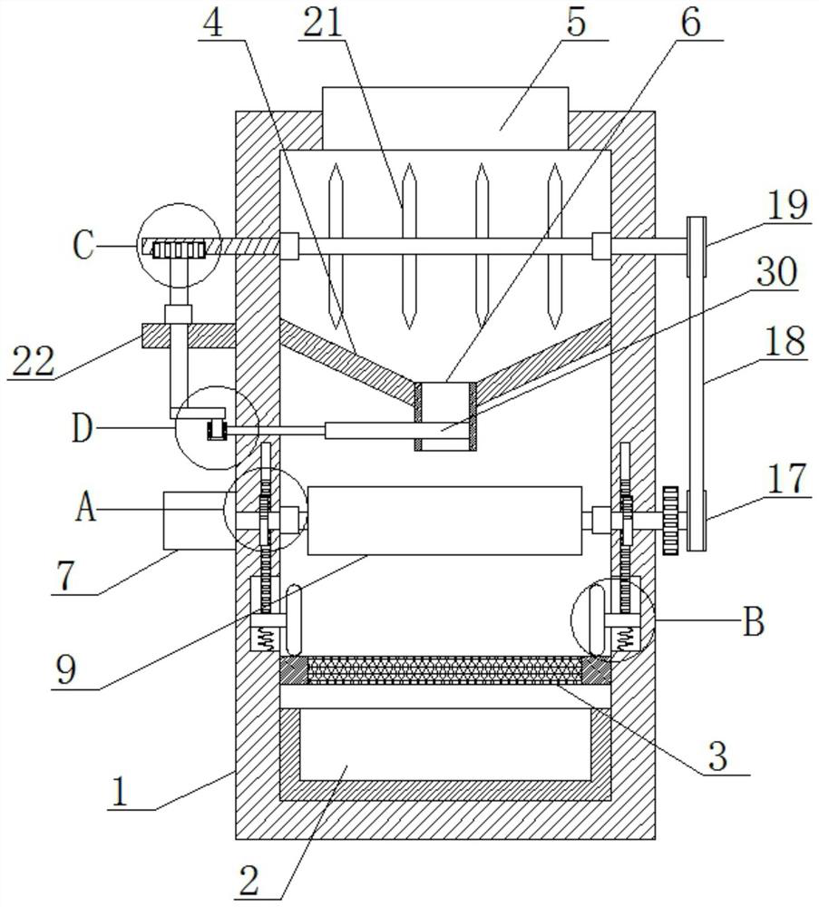 Crushing and grinding device for medicine production