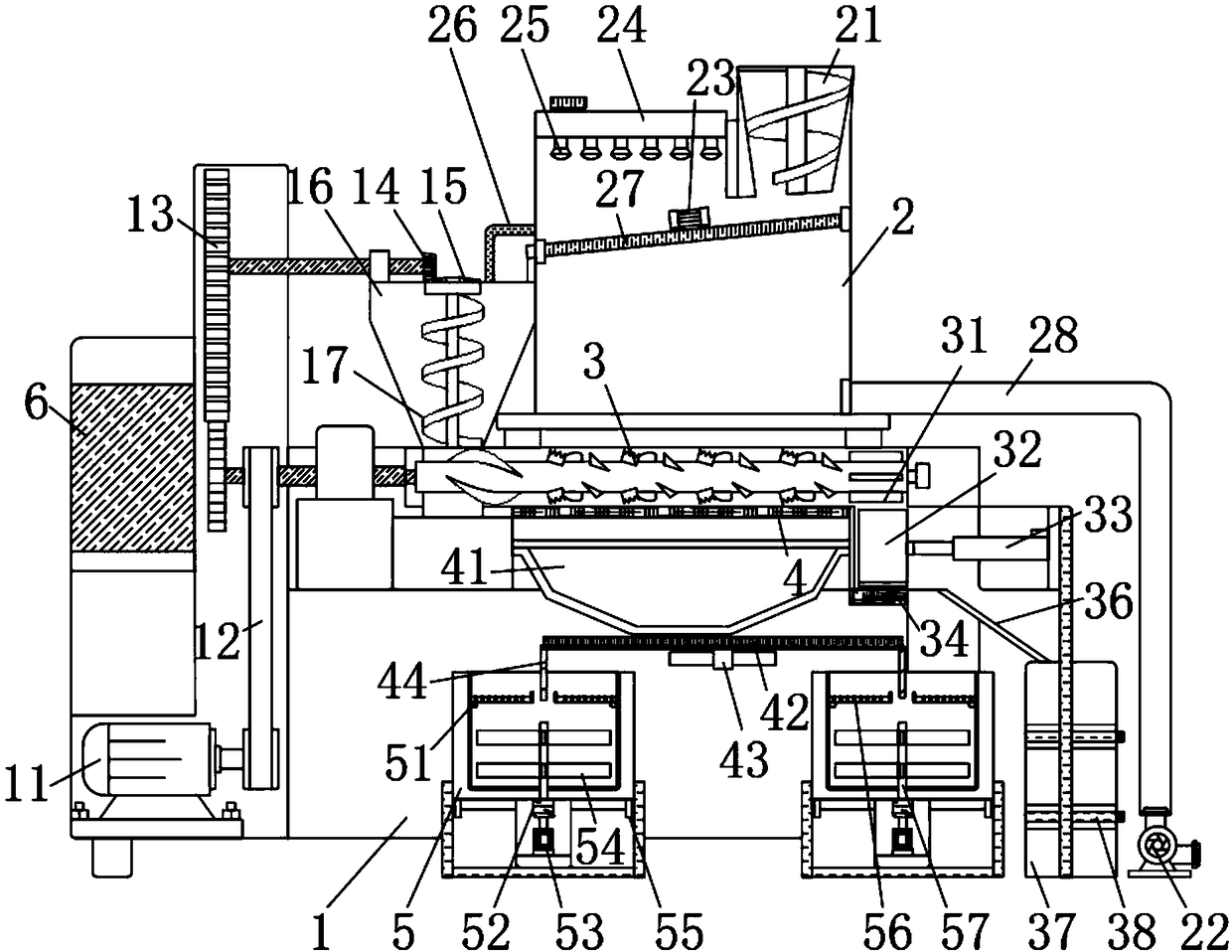 Oil press with screening function
