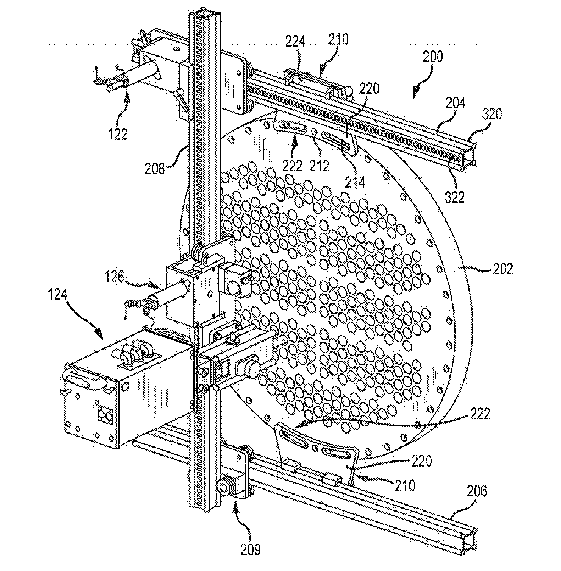 Flexible tube cleaning lance positioner frame apparatus