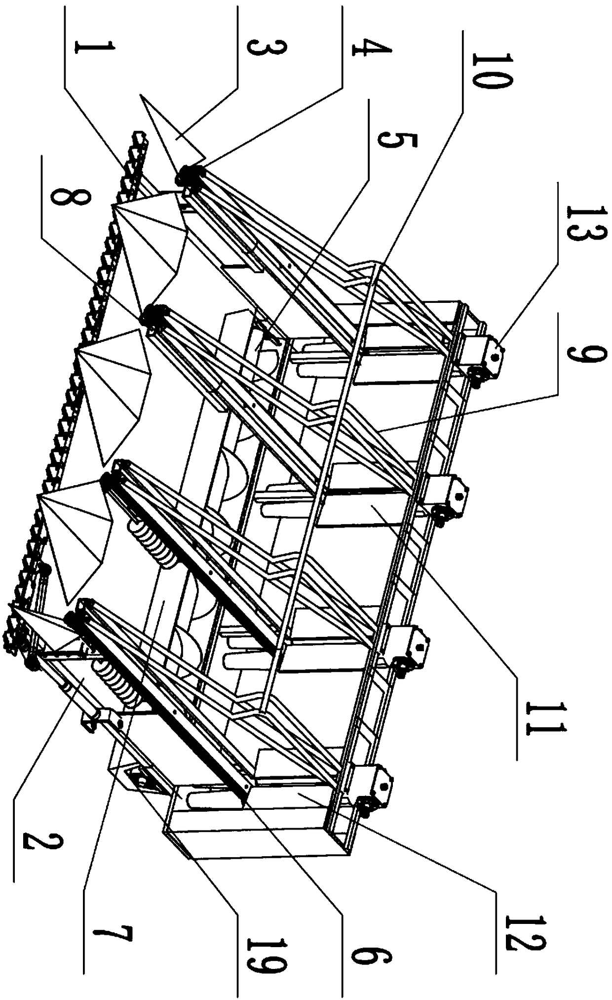 A vertical corn harvester header