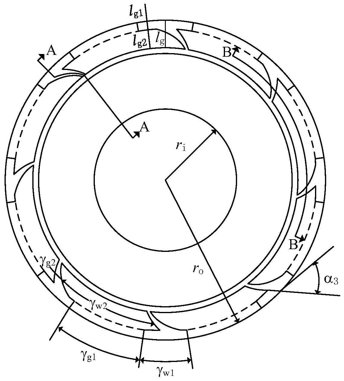 Mechanical seal end face structure of variable-depth spiral T-shaped groove