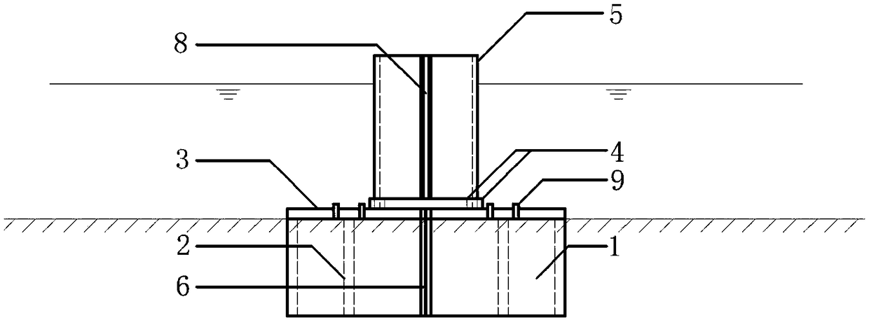 Rounded-rectangle-shaped suction foundation and steel sheet pile combined breakwater structure