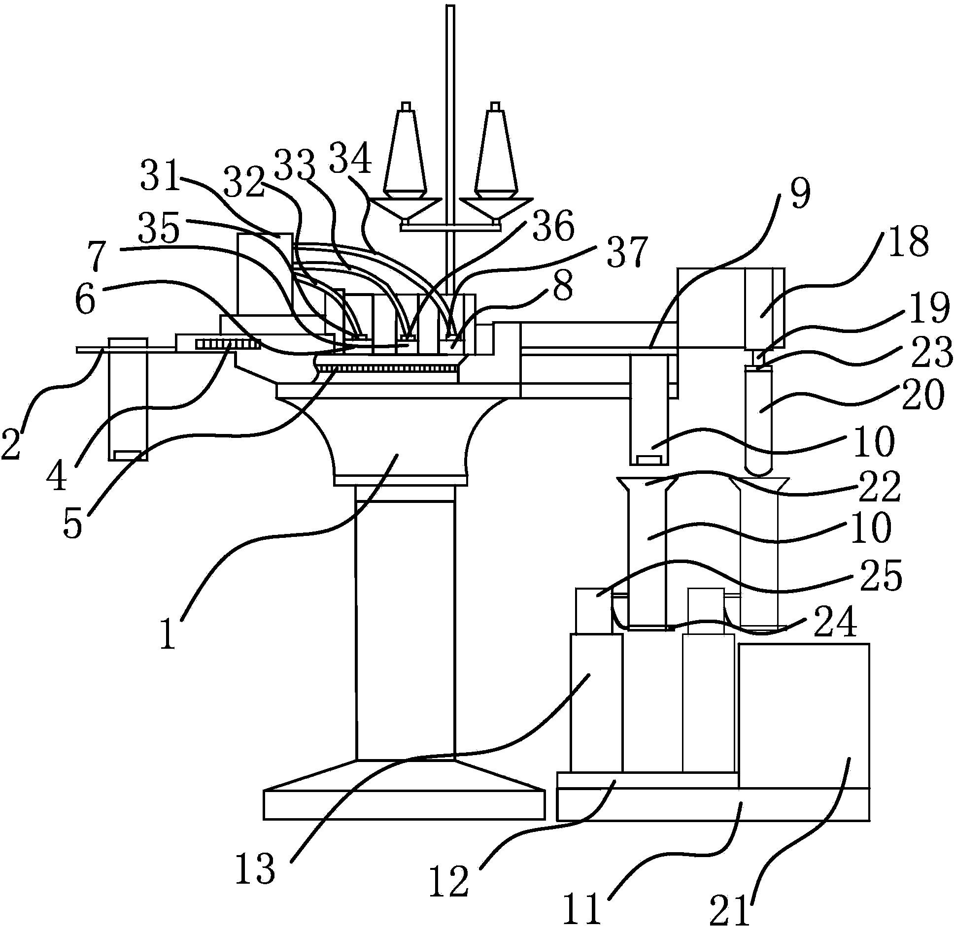 Sock head sewing device with air power source