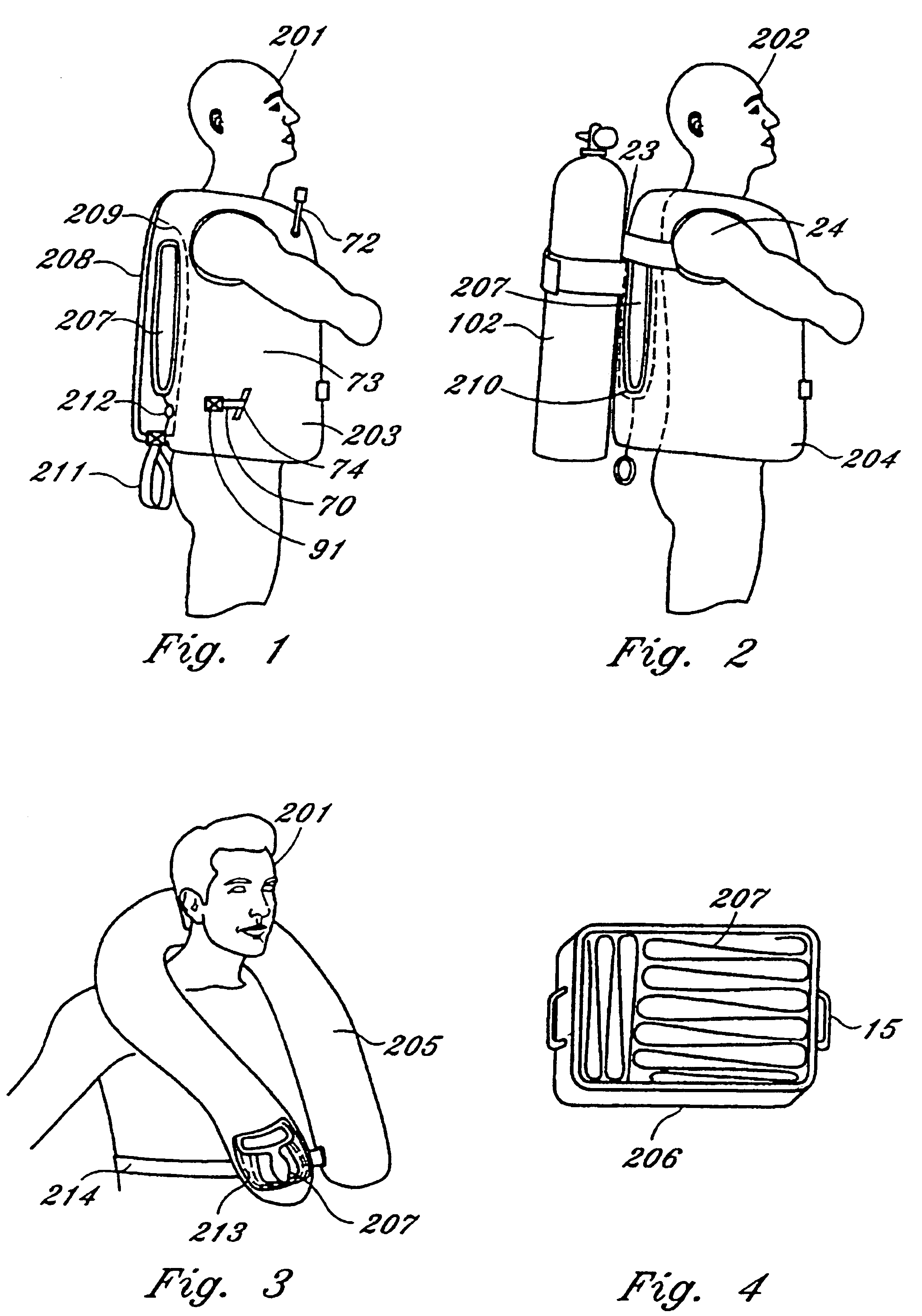 Combined ballast and signalling device for a personal flotation device