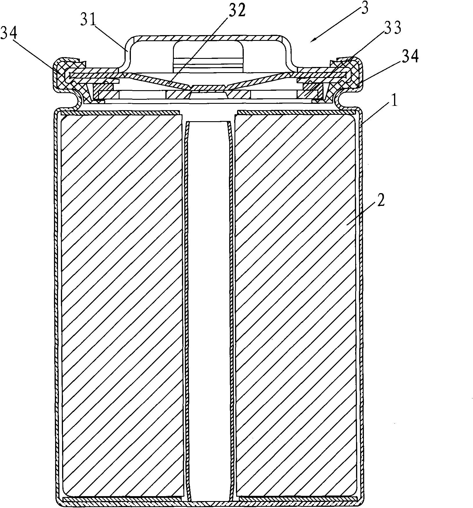 Cylindrical lithium ion battery