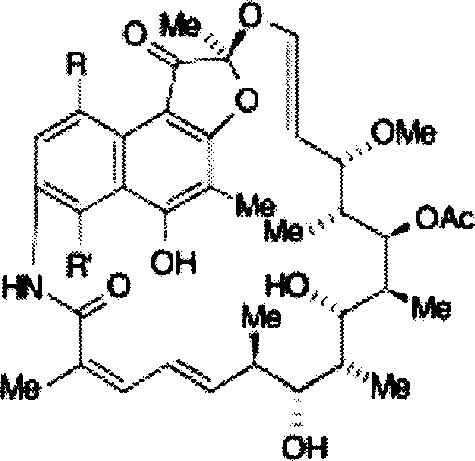 Intravenous injection stable concertrated clear solution containing rifamycin after dilution