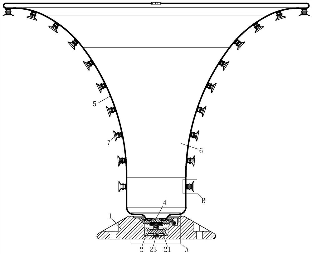 A collision-detachable pull deceleration anti-collision bucket