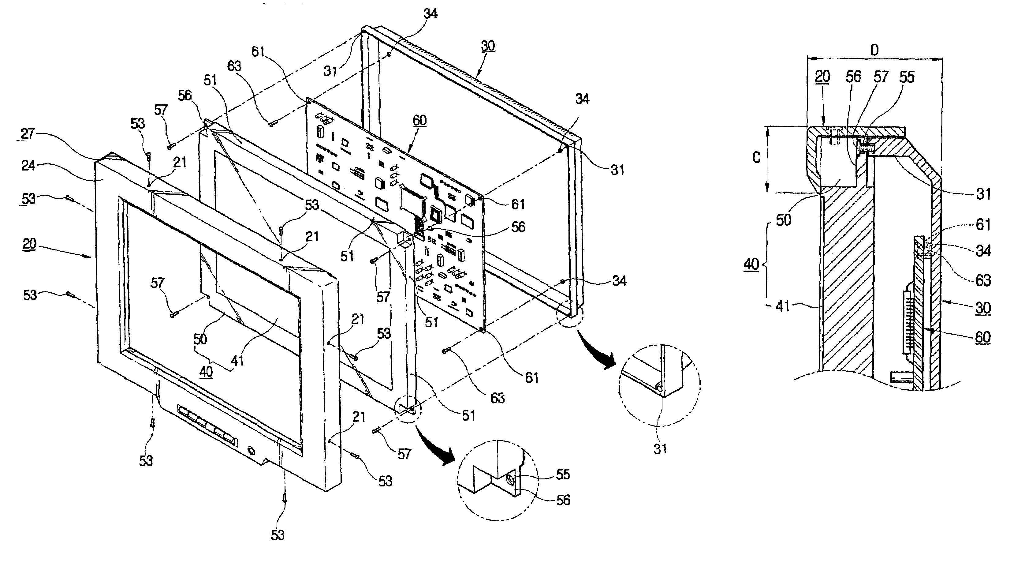 Thin display apparatus