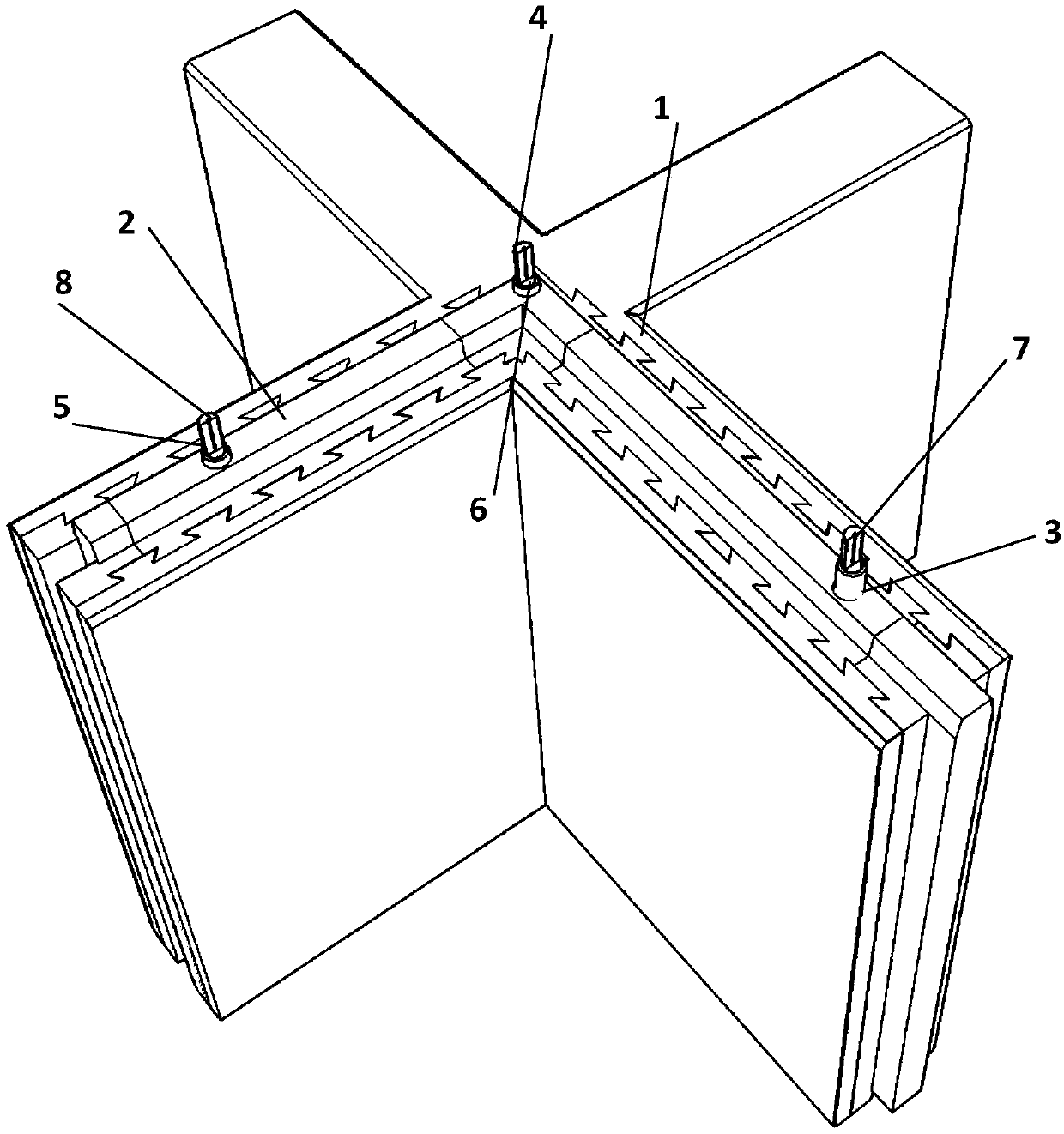 A cross-shaped sandwich thermal insulation composite wall with energy dissipation and shock absorption keys and its method